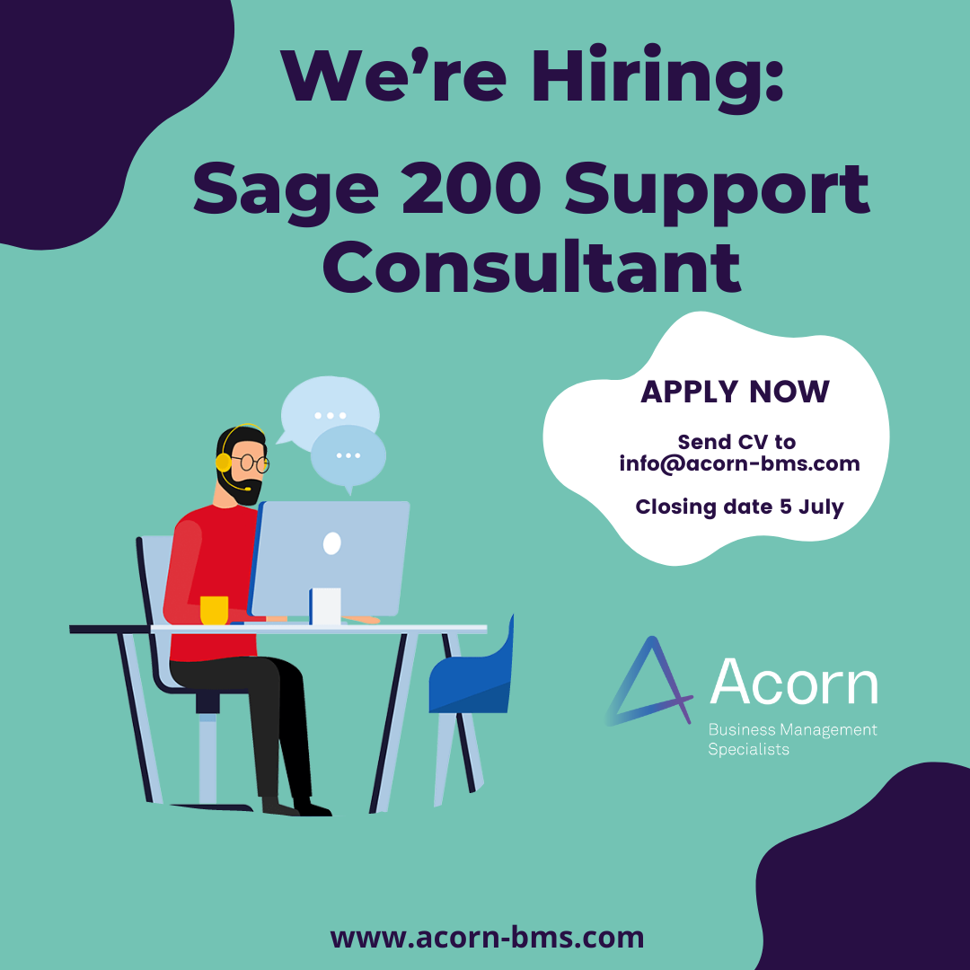 We're hiring a Sage 200 Support Consultant